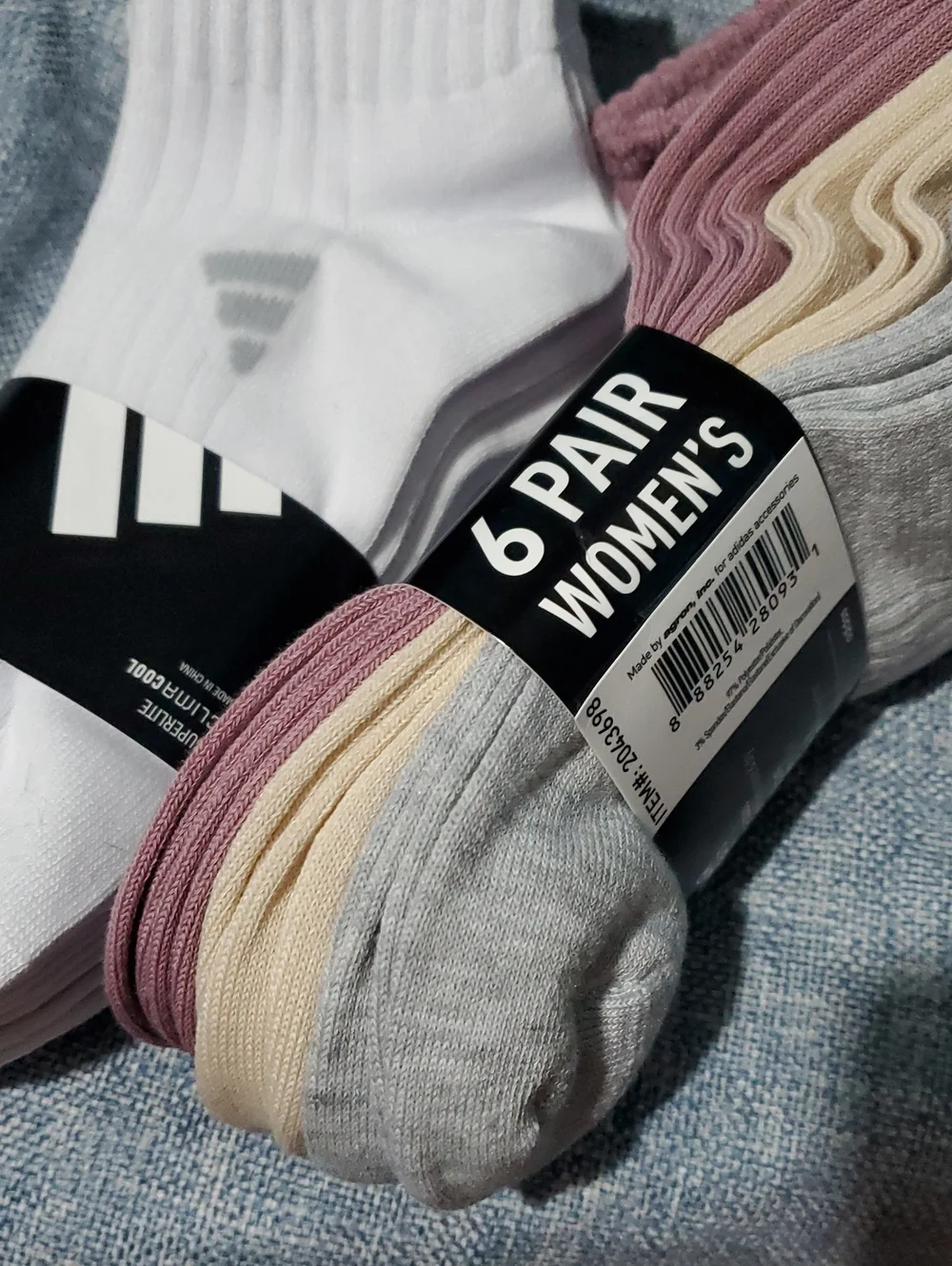 Adidas Womens White And Color Ankle Sock Pack